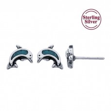 1PR001 Dolphin Earrings 925 Sterling Silver