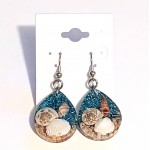 Small Teardrop Shaped Triple Seashell Earrings