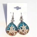 Small Teardrop Shaped Starfish Earrings