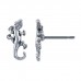 2PR002 Gecko Lizard and 4mm Green CZ Earrings 925 Sterling Silver