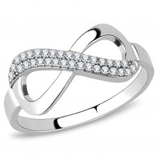 Eternally Yours Infinity Ring Clear CZ Stainless Steel