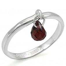 Sterling Silver Garnet Briolette Ring