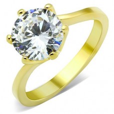 Gold Plated Stainless Steel Wedding Engagement Ring