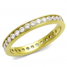 Gold Plated Stainless Steel Clear CZ Eternity Band