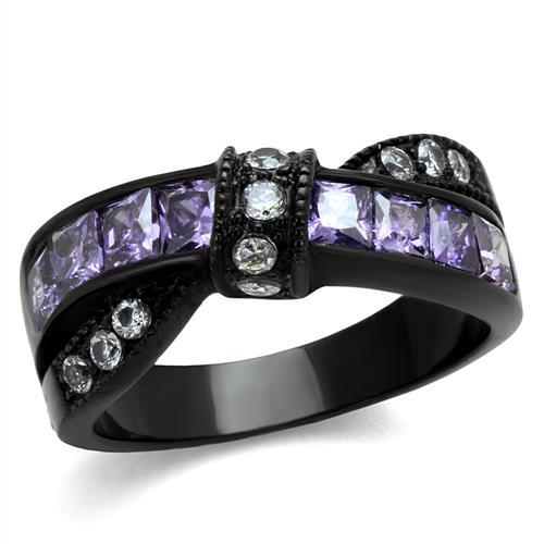 Lila und klare Kristall Knoten Ring Edelstahl TK316 - Bild 2 von 17