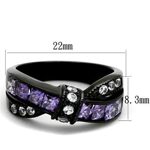 Lila und klare Kristall Knoten Ring Edelstahl TK316 - Bild 3 von 17