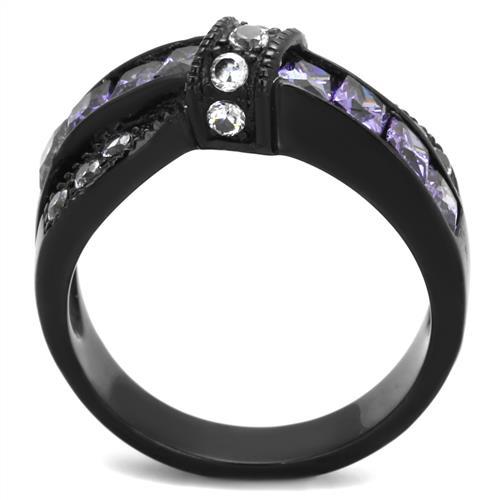 Lila und klare Kristall Knoten Ring Edelstahl TK316 - Bild 4 von 17
