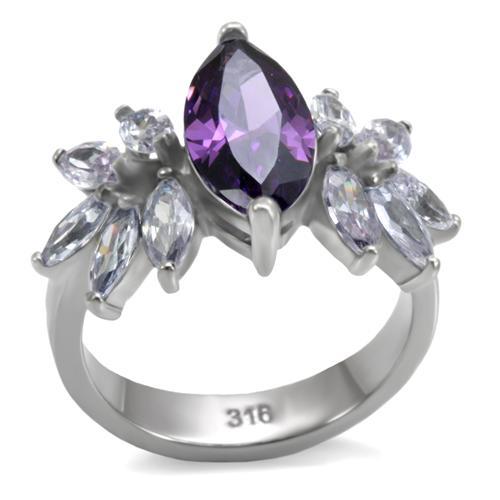 Royal Purple Marquis Cut CZ Ring Februar Geburtsstein Edelstahl TK316 - Bild 2 von 25