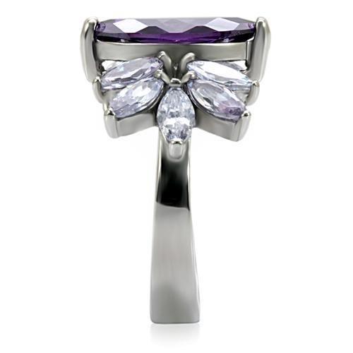 Royal Purple Marquis Cut CZ Ring Februar Geburtsstein Edelstahl TK316 - Bild 5 von 25