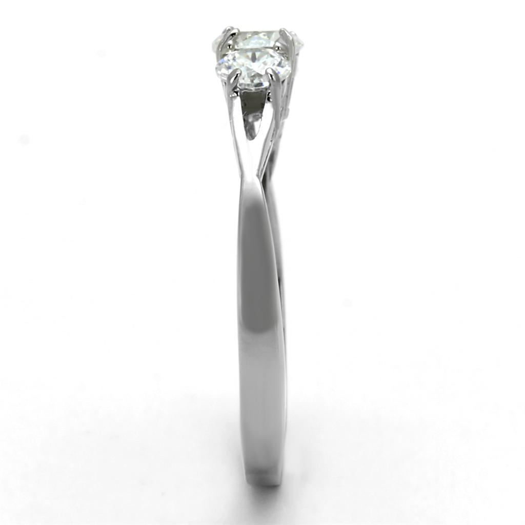 Stainless Steel Three Stone CZ Ring TK316 | eBay