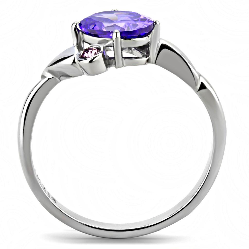 Royal Purple Oval Cut CZ Ring with a Twist Edelstahl TK316 - Bild 4 von 17
