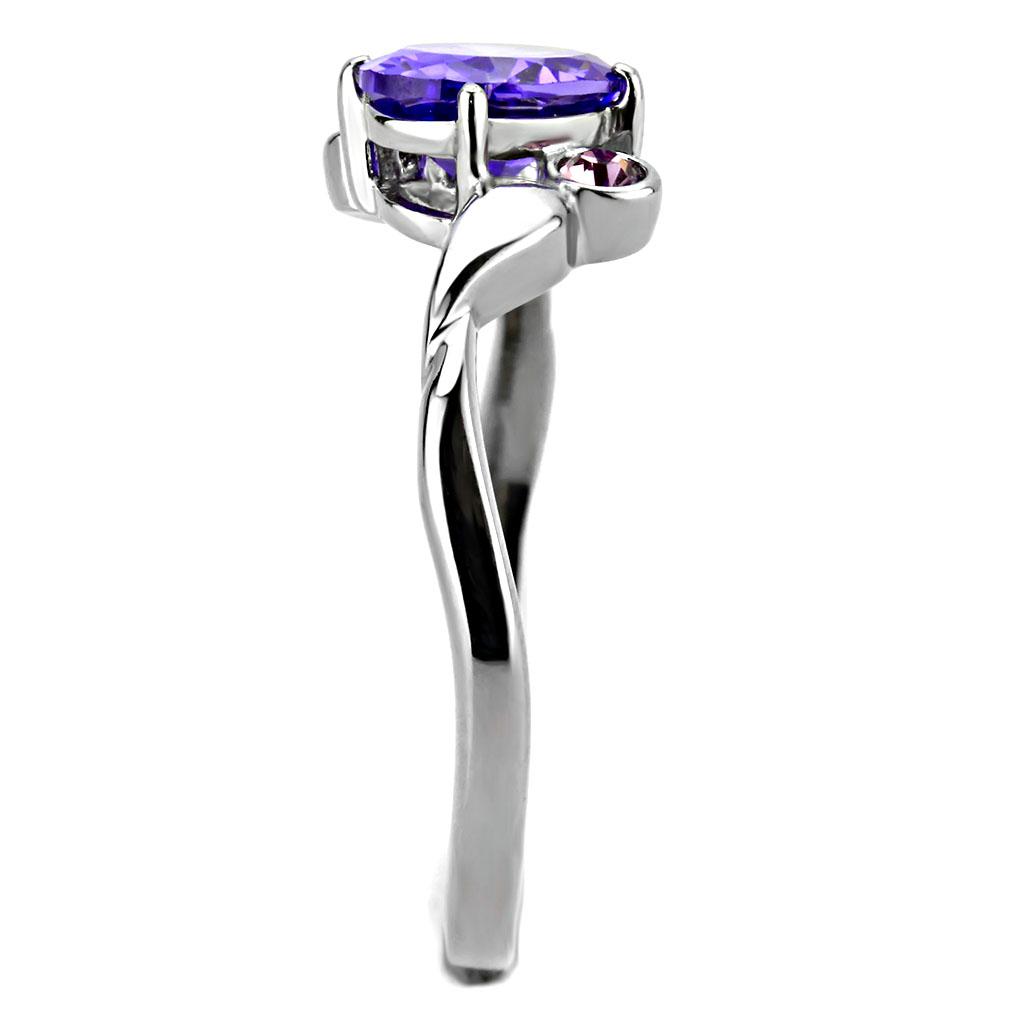 Royal Purple Oval Cut CZ Ring with a Twist Edelstahl TK316 - Bild 5 von 17